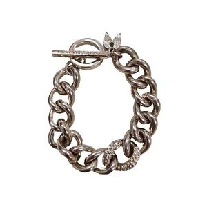 8" Victoria's Secret  Link Cuban Chain Toggle Bracelet Angel